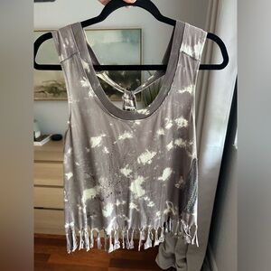 FREE PEOPLE cropped tank with fringes